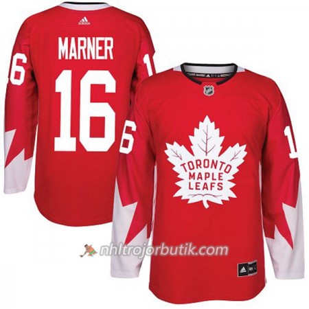 Män Ishockey Toronto Maple Leafs Tröja Mitchell Marner 16 Adidas 2017-2018 Röd Alternate Authentic